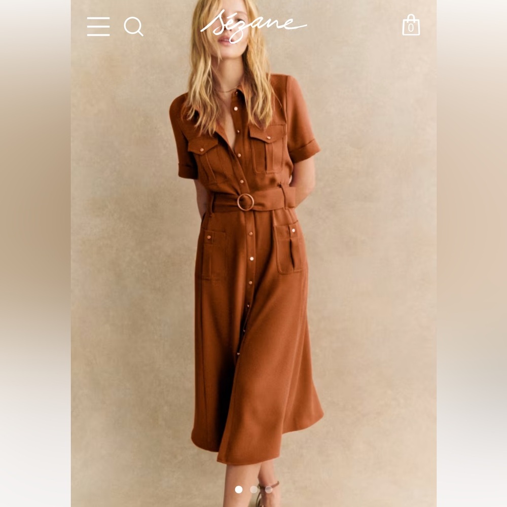Sezane Raquel Dress in Caramel(size FR36/US4/UK8), as seen on Meghan Markle